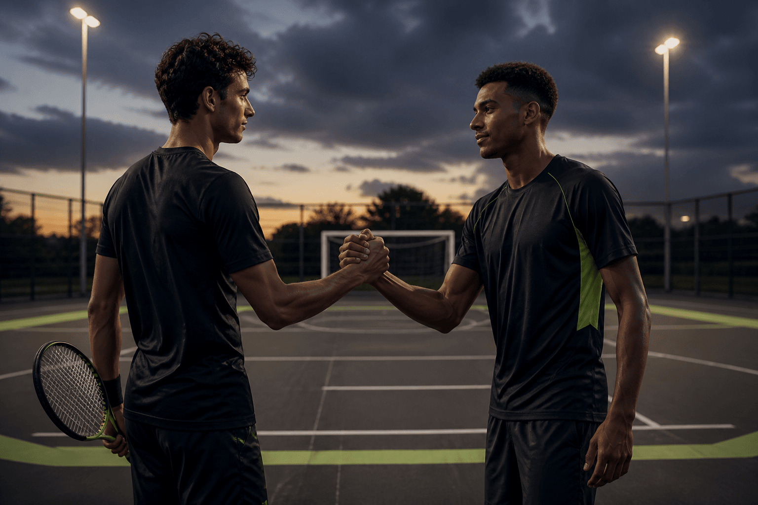 Athletes ready to play together