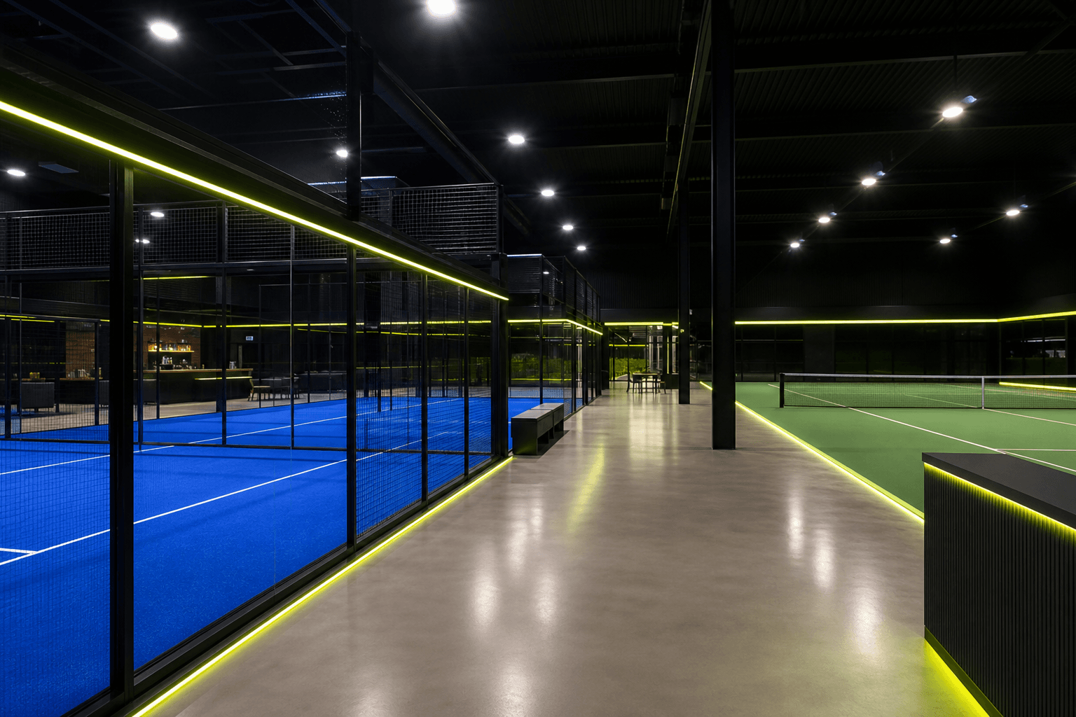 Modern indoor courts ready to book